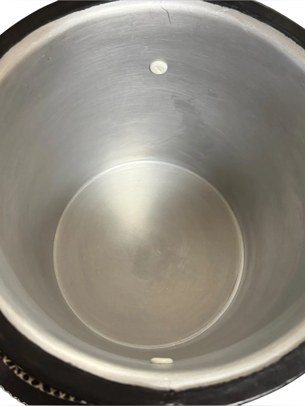 NWT Sol & Luna Black Leather Ice Bucket PN925 Cream Stitching